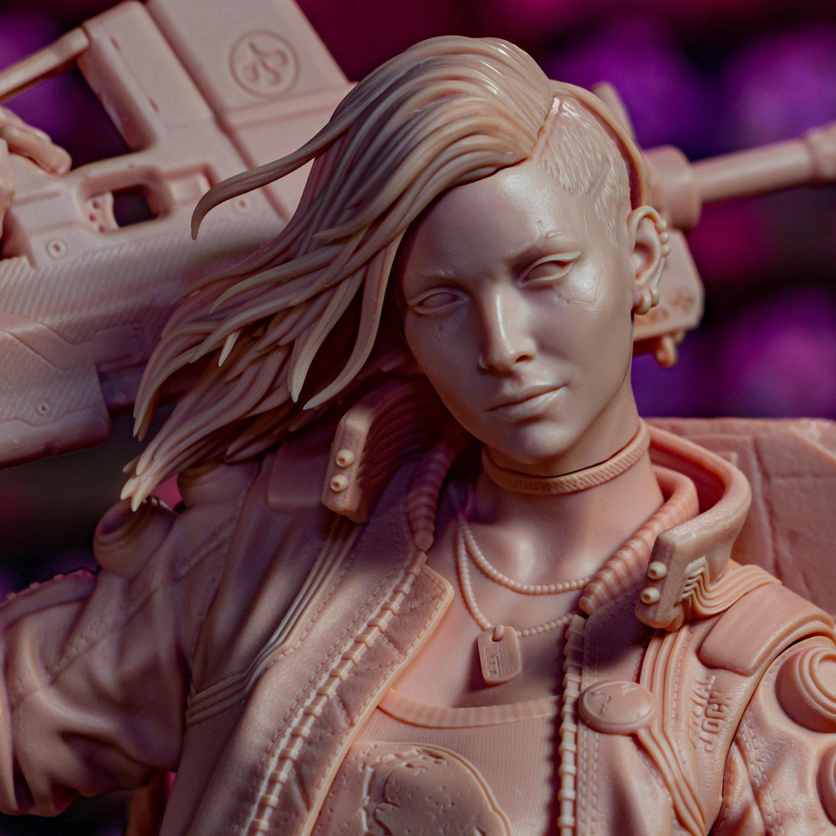 Pink-Haired Cyber Mercenary | Resin Garage Kit | Chrome Renegades | Unpainted Figure
