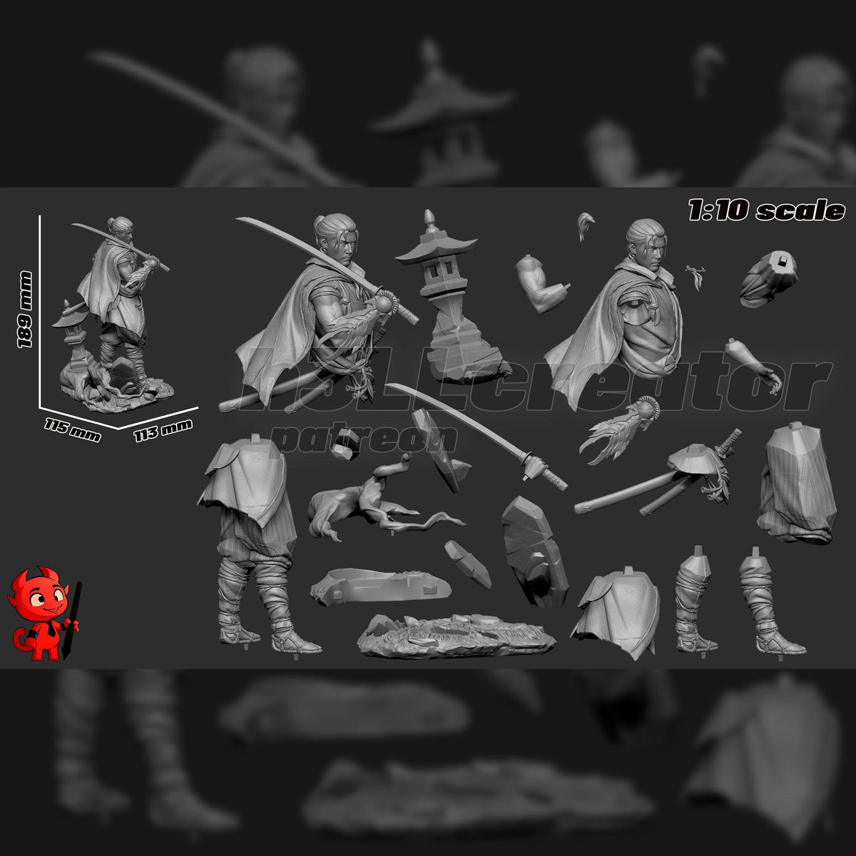 Stoic Ronin Swordsman | Resin Garage Kit | Cursed Samurai | Unpainted Figure