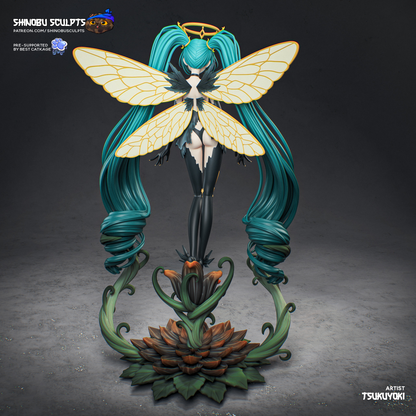 Teal-Haired Winged Flower Guardian