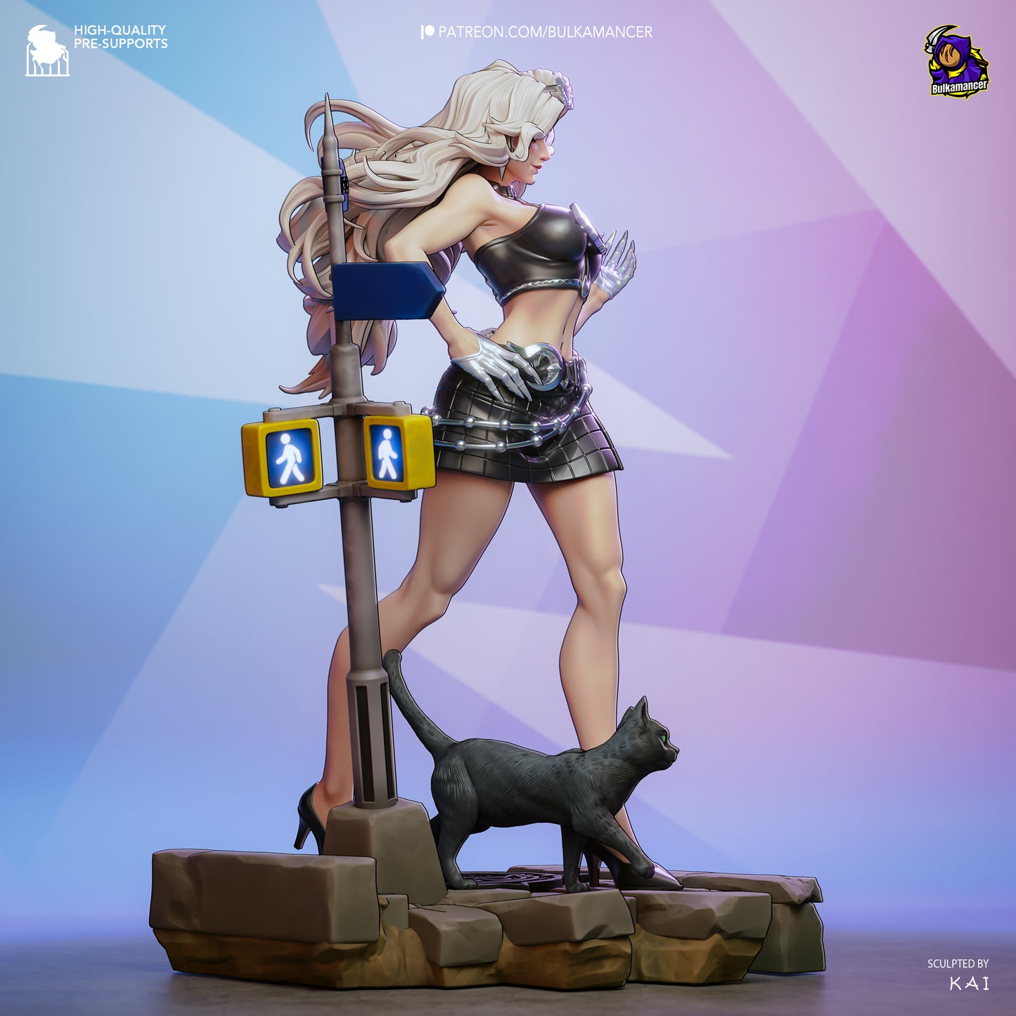 White-Haired Feline Streetwear Heroine