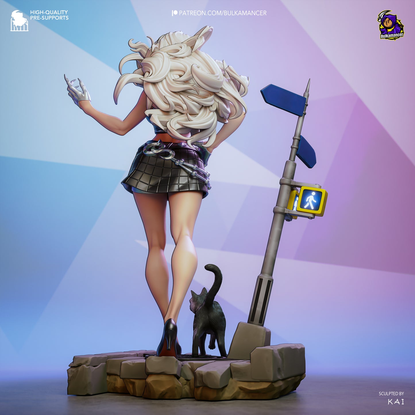 White-Haired Feline Streetwear Heroine