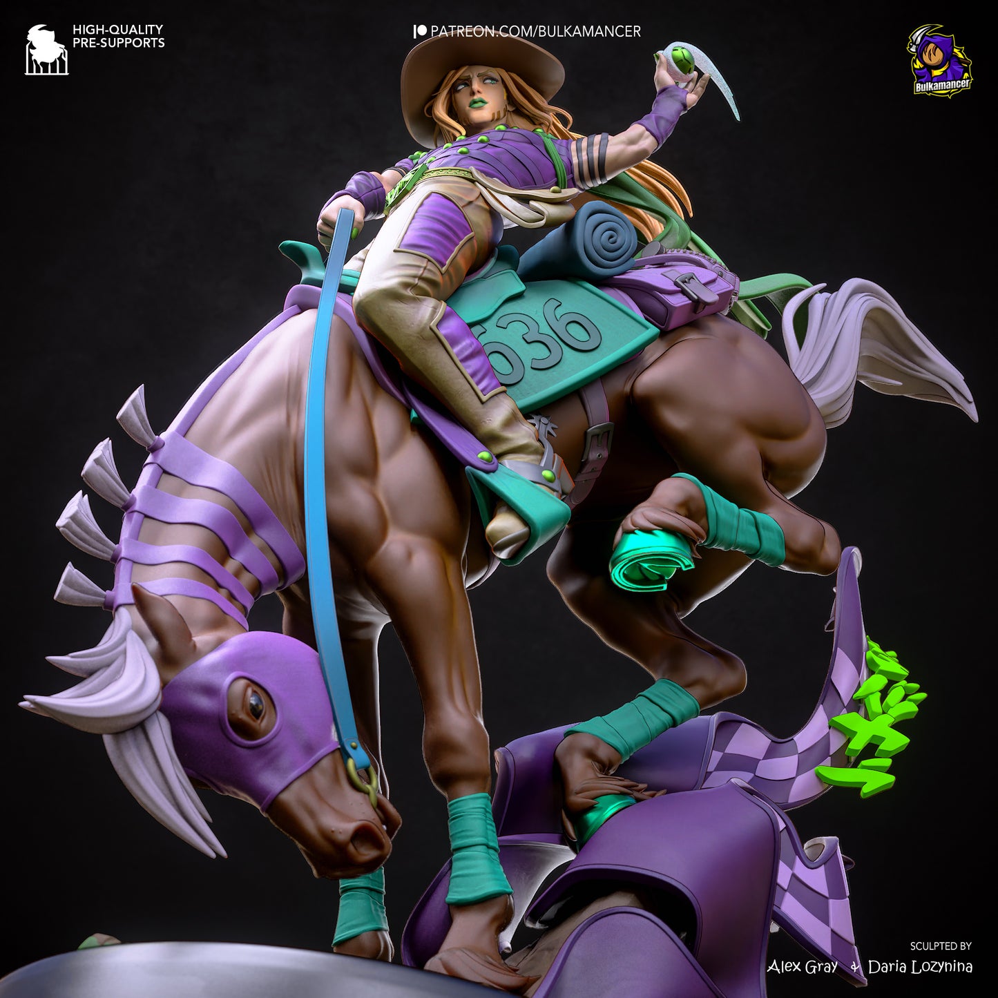 Emerald-Scarf Horseback Rider