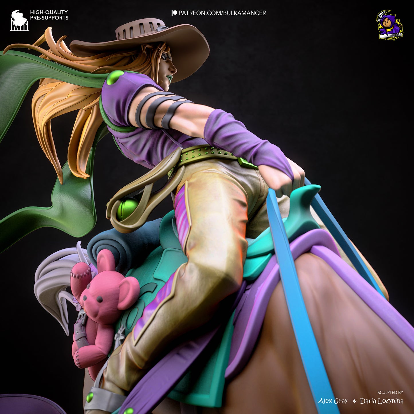 Emerald-Scarf Horseback Rider