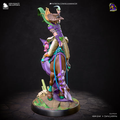 Emerald-Scarf Horseback Rider