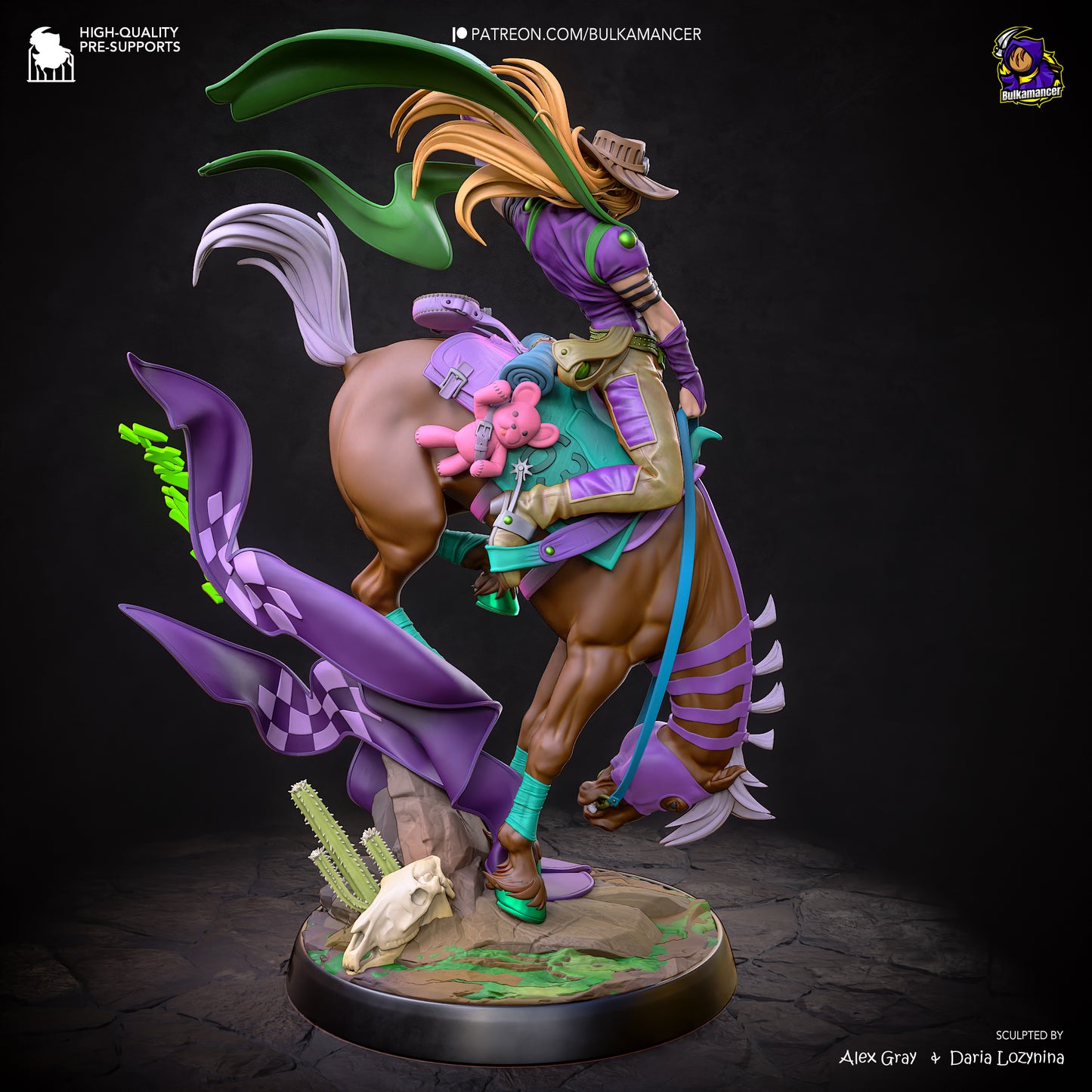 Emerald-Scarf Horseback Rider