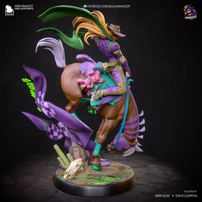 Emerald-Scarf Horseback Rider