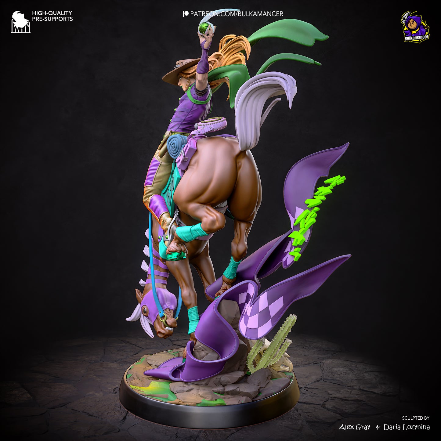 Emerald-Scarf Horseback Rider
