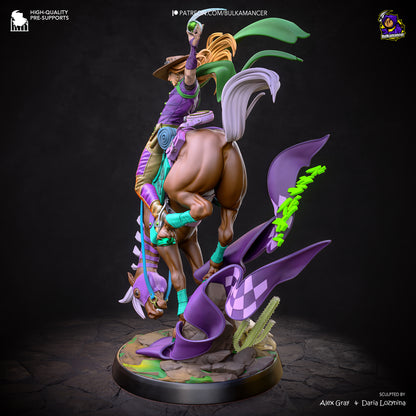 Emerald-Scarf Horseback Rider