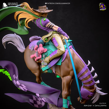 Emerald-Scarf Horseback Rider