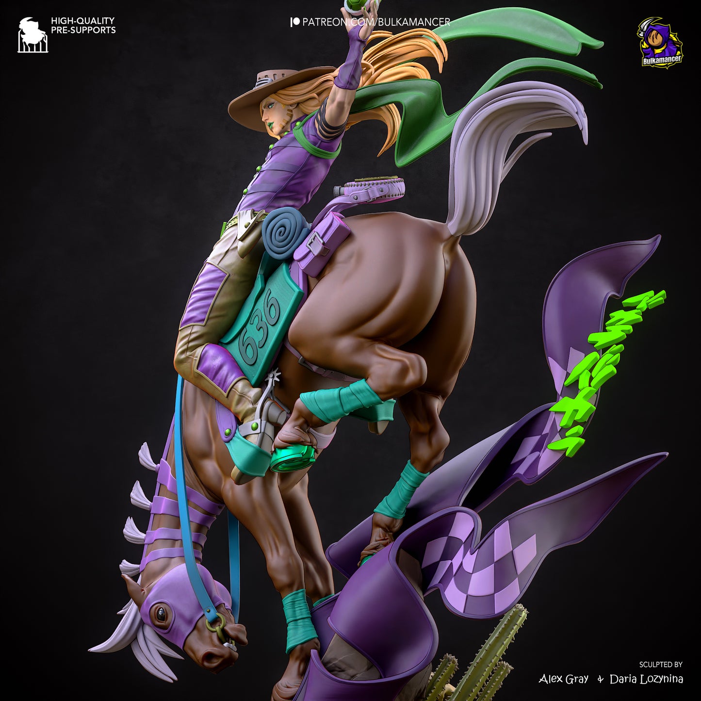 Emerald-Scarf Horseback Rider