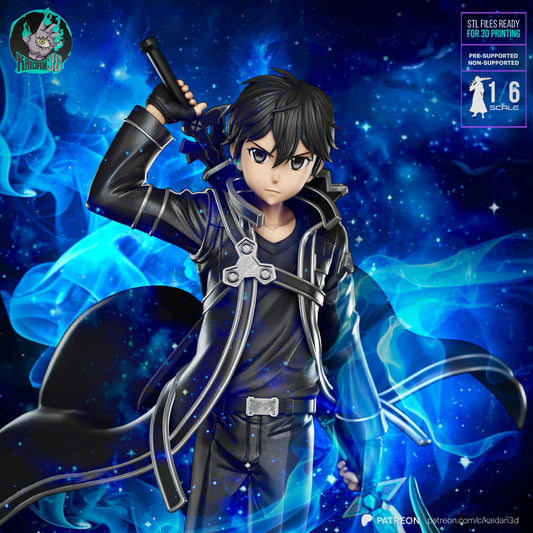 Black-Coated Anime Swordsman