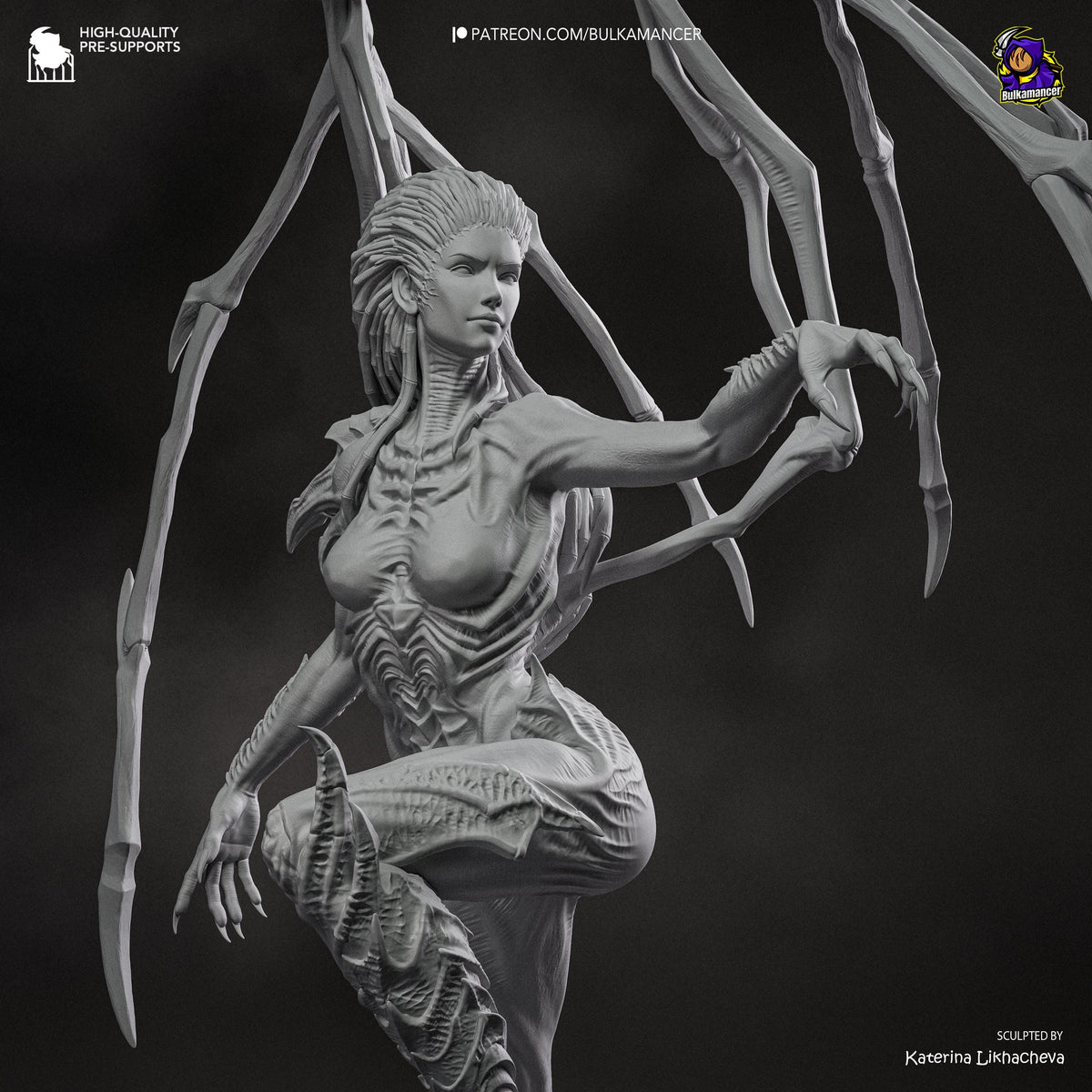 Blade-Winged Swarm Queen | Resin Garage Kit | Sci-Fi | Unpainted Figure
