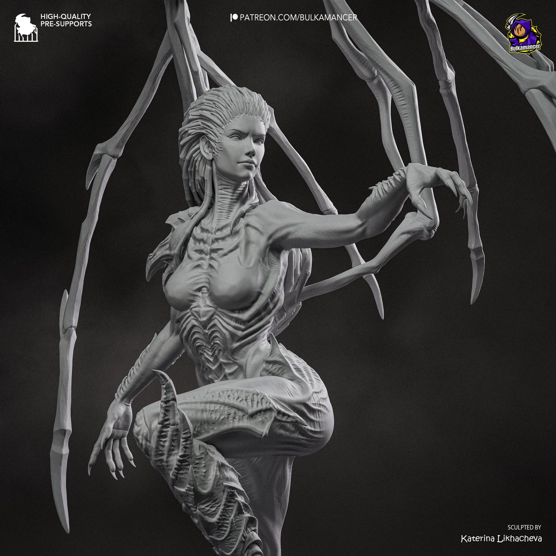 Blade-Winged Swarm Queen | Resin Garage Kit | Sci-Fi | Unpainted Figure