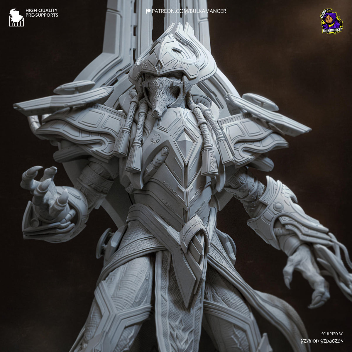 Golden Armored Alien Commander | Resin Garage Kit | Sci-Fi | Unpainted Figure