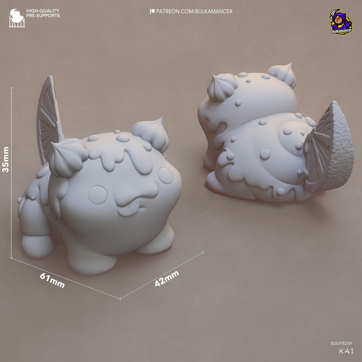 Chibi Puff Dessert Creature | Unbreadable | Resin Garage Kit | Unpainted Figure
