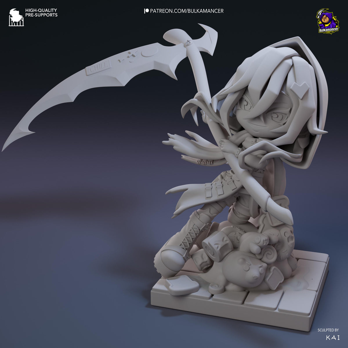 Chibi Bulka Grim Reaper | Unbreadable | Resin Garage Kit | Unpainted Figure
