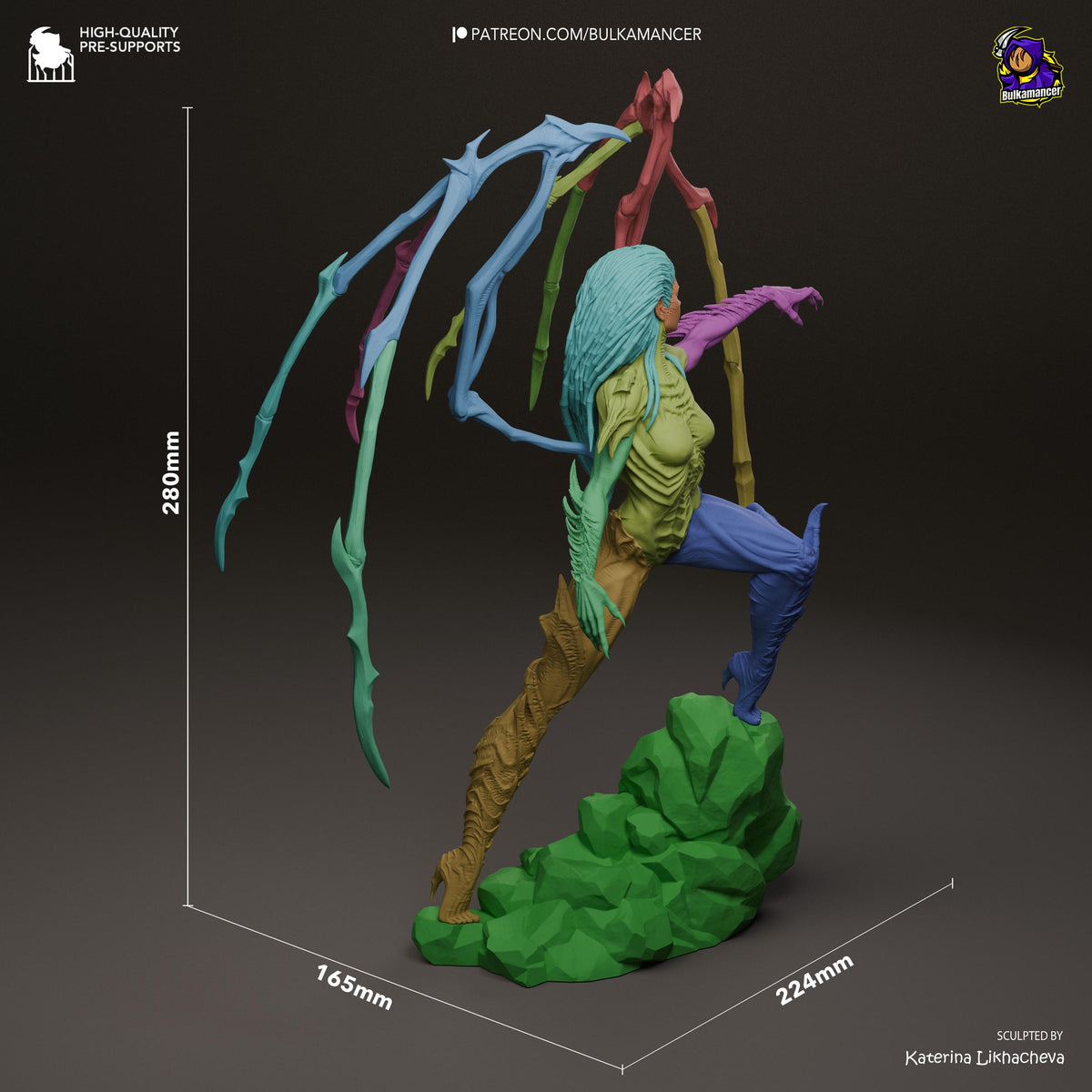 Blade-Winged Swarm Queen | Resin Garage Kit | Sci-Fi | Unpainted Figure