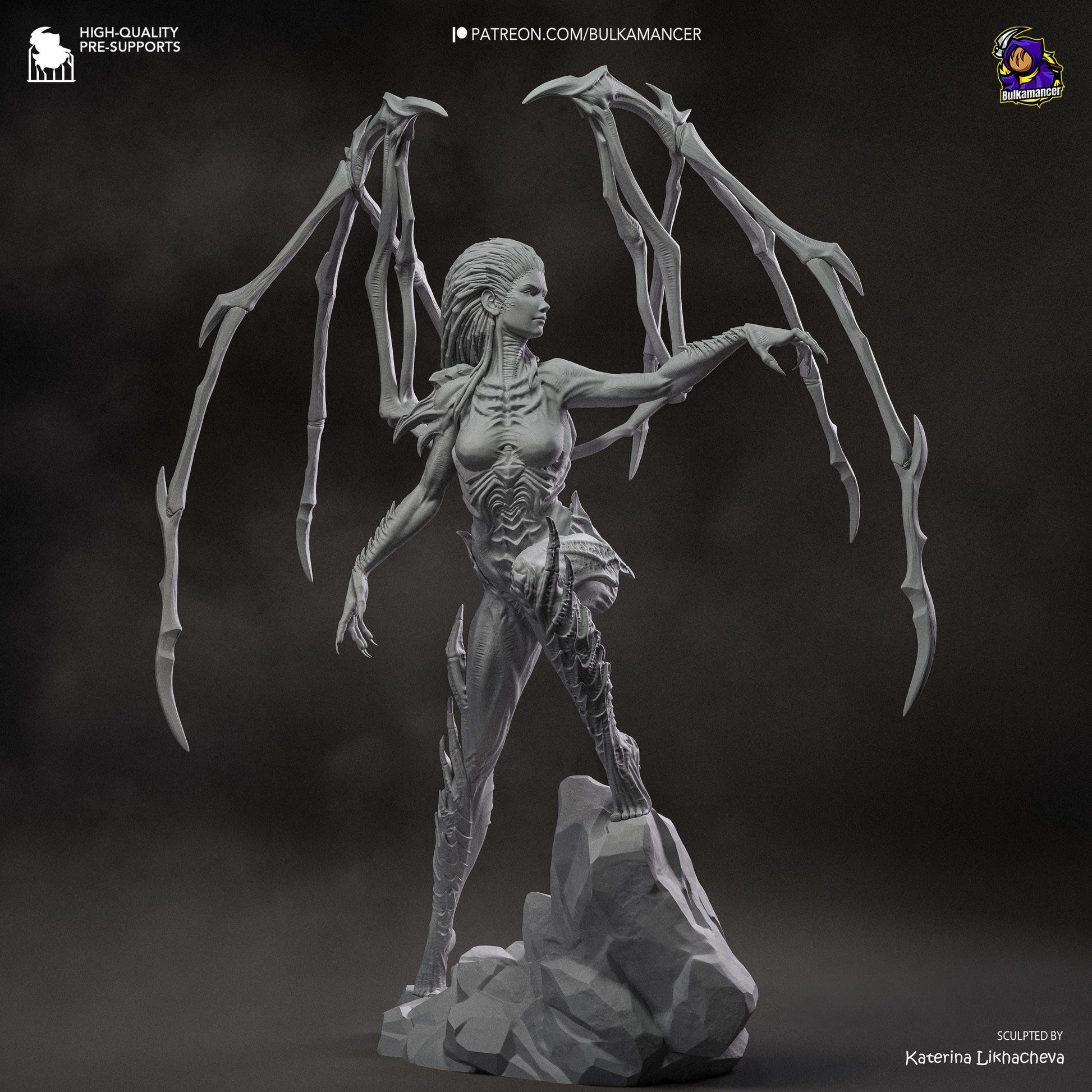Blade-Winged Swarm Queen | Resin Garage Kit | Sci-Fi | Unpainted Figure