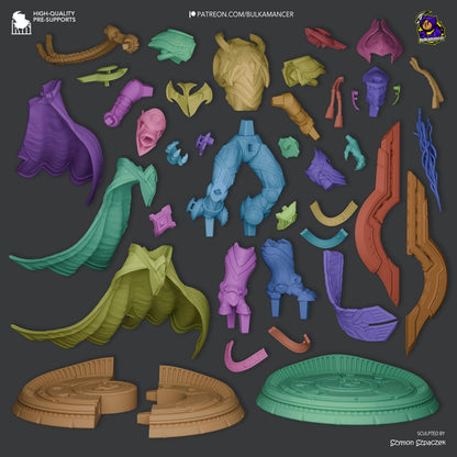 Golden Armored Alien Commander | Resin Garage Kit | Sci-Fi | Unpainted Figure