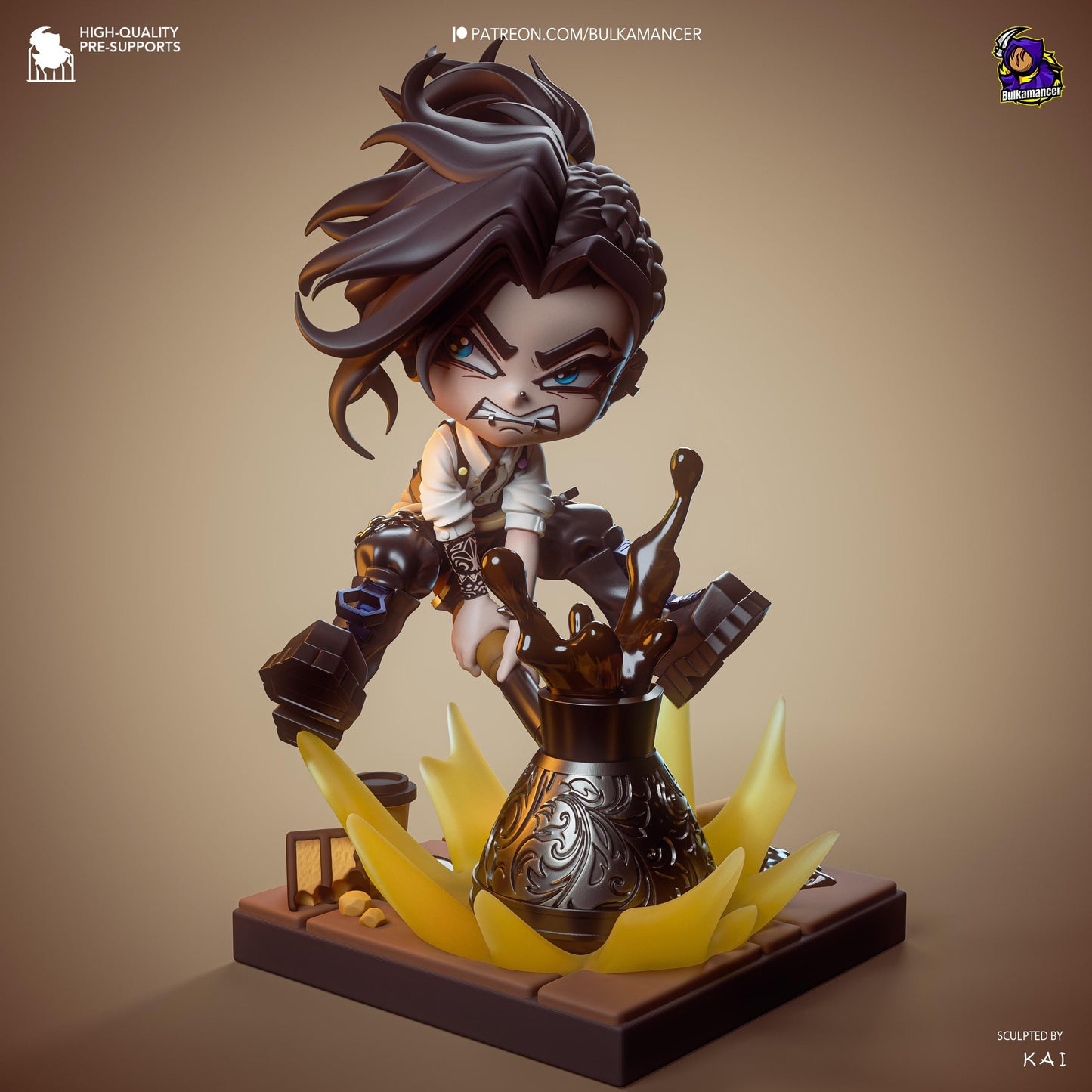 Chibi Mokka Coffee Burst | Unbreadable | Resin Garage Kit | Unpainted Figure
