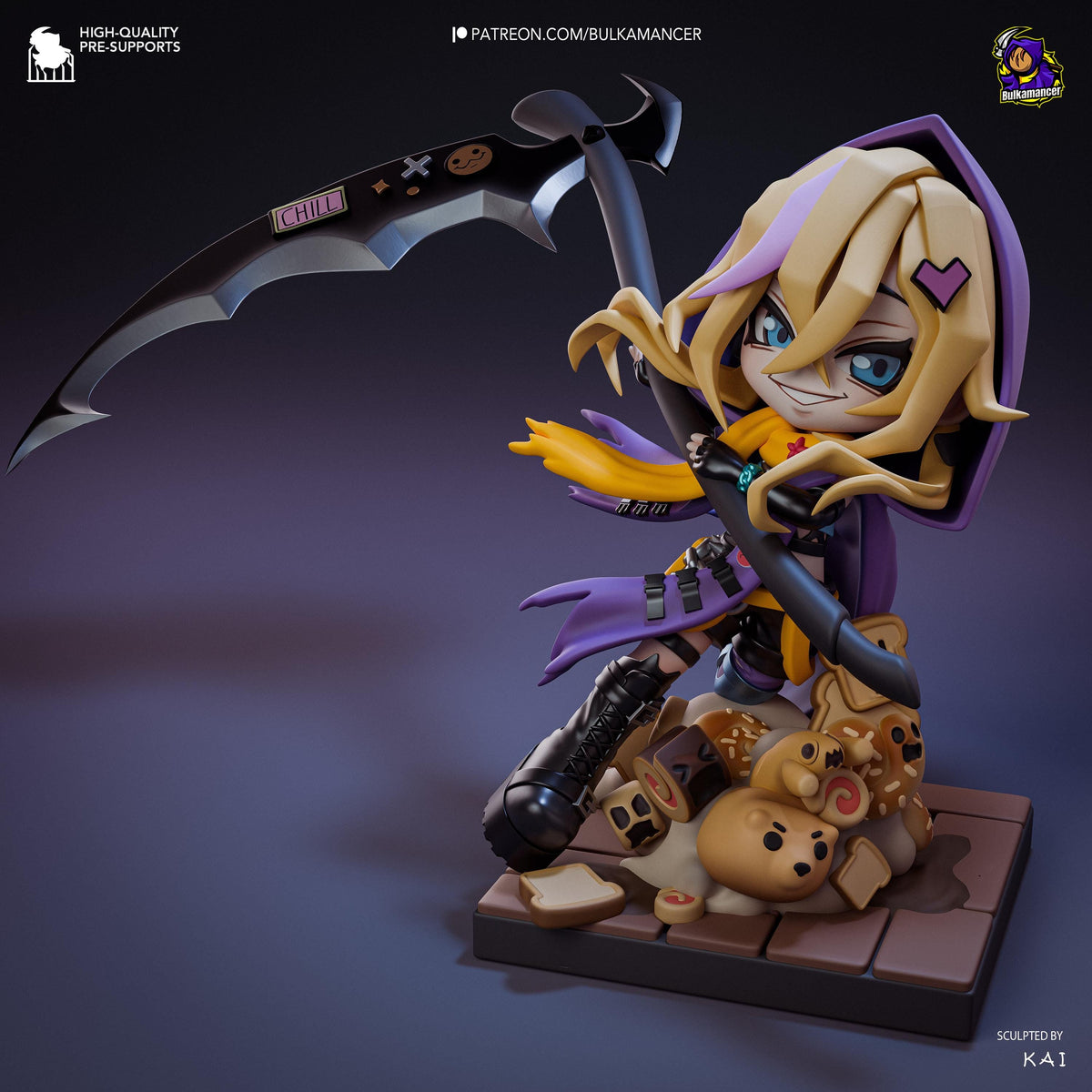 Chibi Bulka Grim Reaper | Unbreadable | Resin Garage Kit | Unpainted Figure