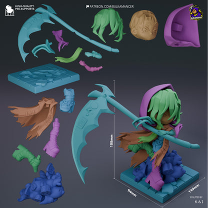 Chibi Bulka Grim Reaper | Unbreadable | Resin Garage Kit | Unpainted Figure
