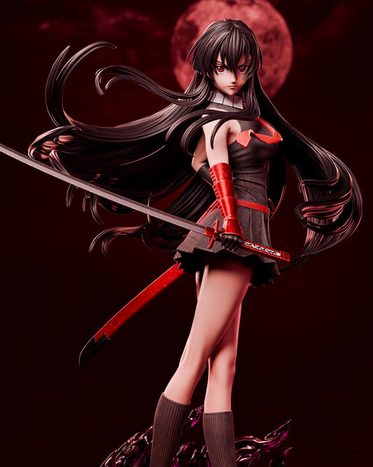 Black-Haired Crimson Swordswoman | Resin Garage Kit | Unpainted Figure