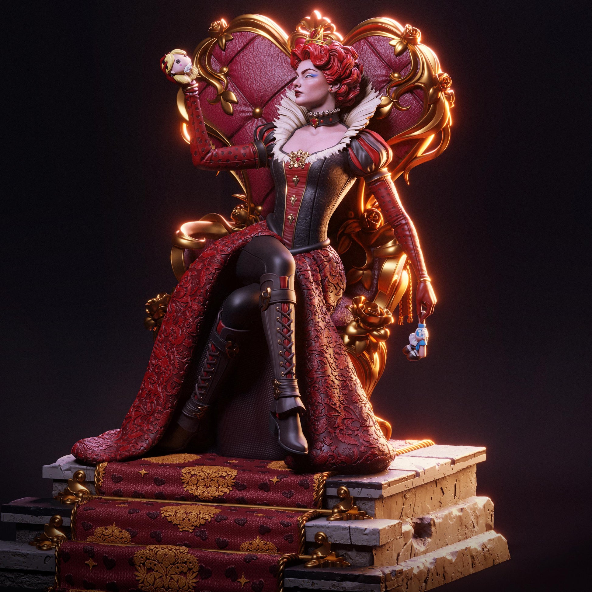 Queen of Hearts | Alice in Wonderland | Resin Garage Kit | Unpainted Figure