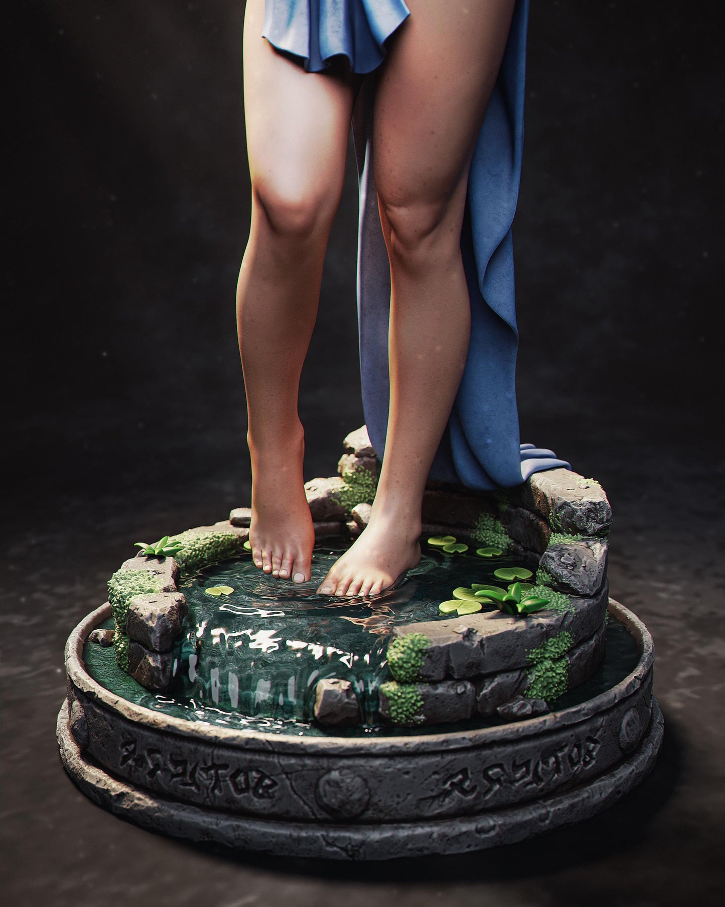 White-Haired Water Temple Princess | Resin Garage Kit | Unpainted Figure