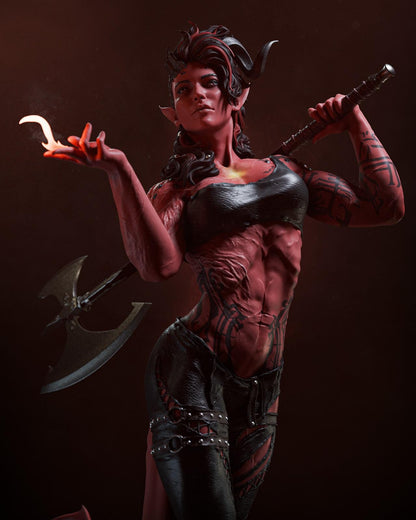 Horned Infernal Axe Warrior | Resin Garage Kit | Unpainted Figure
