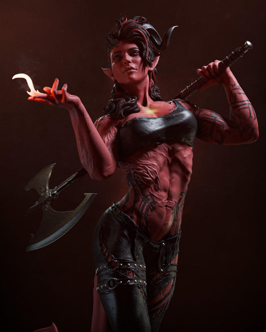 Horned Infernal Axe Warrior | Resin Garage Kit | Unpainted Figure
