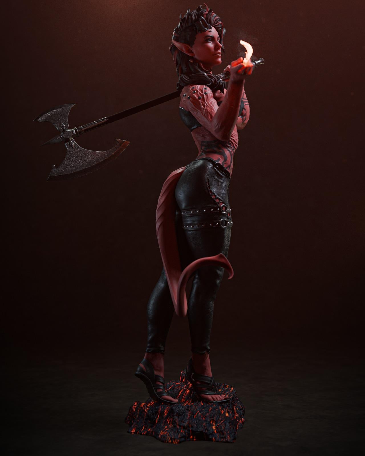 Horned Infernal Axe Warrior | Resin Garage Kit | Unpainted Figure