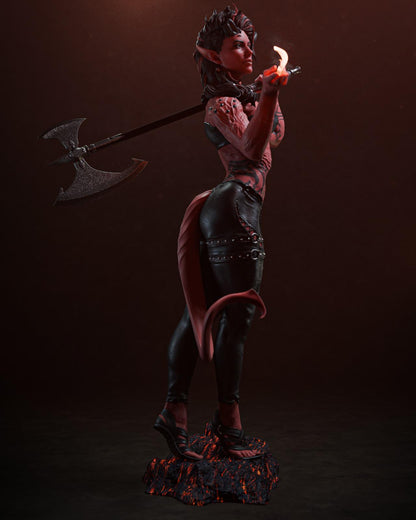Horned Infernal Axe Warrior | Resin Garage Kit | Unpainted Figure