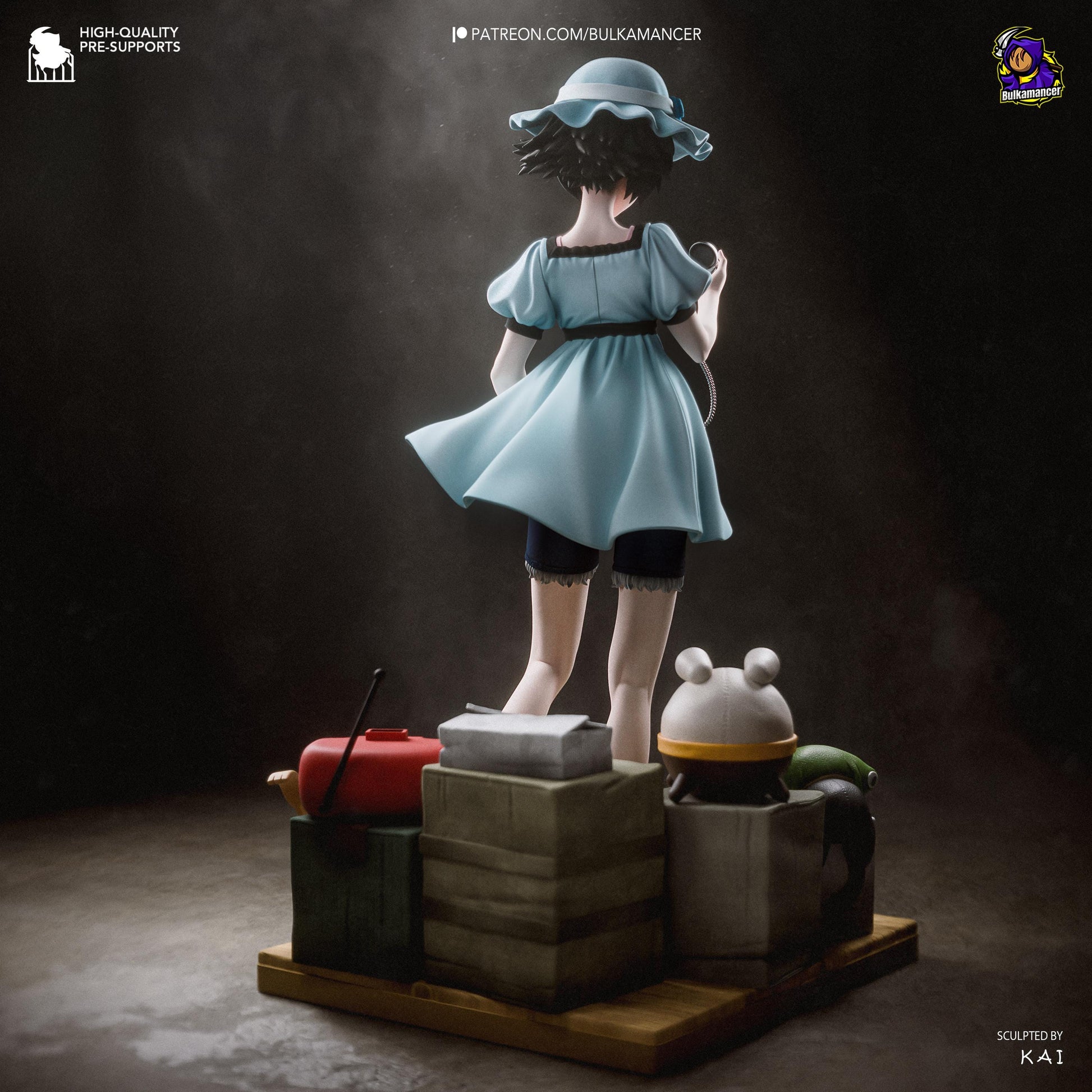Blue-Dressed Pocket-Watch Dreamer | Resin Garage Kit | Unpainted Figure