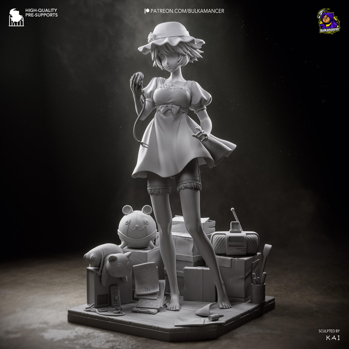 Blue-Dressed Pocket-Watch Dreamer | Resin Garage Kit | Unpainted Figure