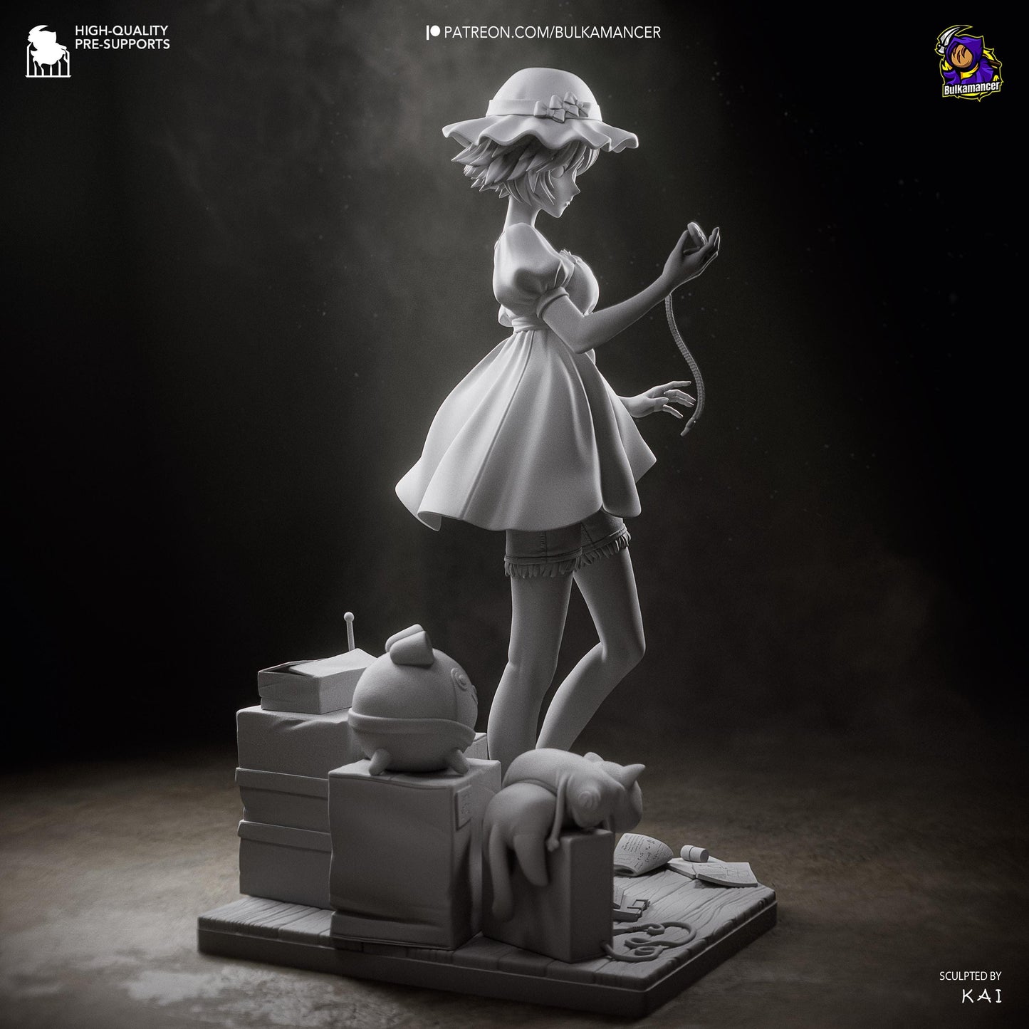 Blue-Dressed Pocket-Watch Dreamer | Resin Garage Kit | Unpainted Figure