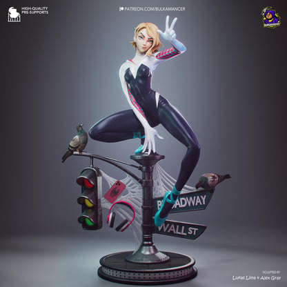 Blonde Street-Sign Acrobat Heroine | Resin Garage Kit | Unpainted Figure