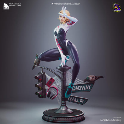 Blonde Street-Sign Acrobat Heroine | Resin Garage Kit | Unpainted Figure