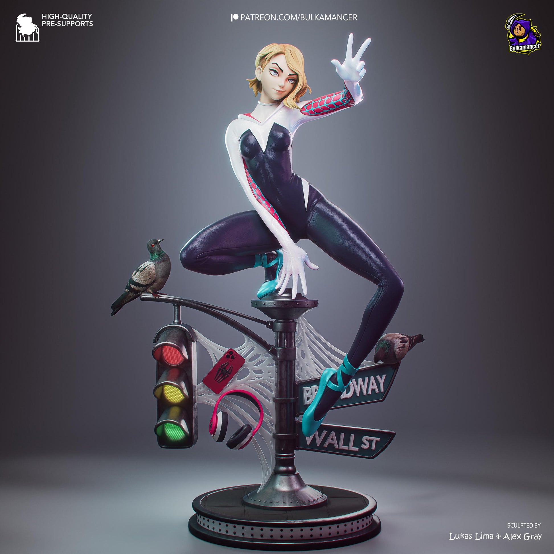 Blonde Street-Sign Acrobat Heroine | Resin Garage Kit | Unpainted Figure