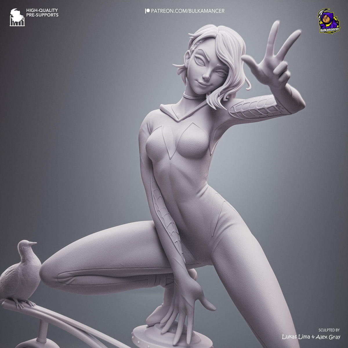 Blonde Street-Sign Acrobat Heroine | Resin Garage Kit | Unpainted Figure
