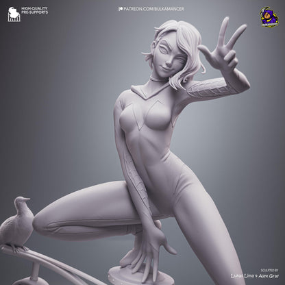 Blonde Street-Sign Acrobat Heroine | Resin Garage Kit | Unpainted Figure