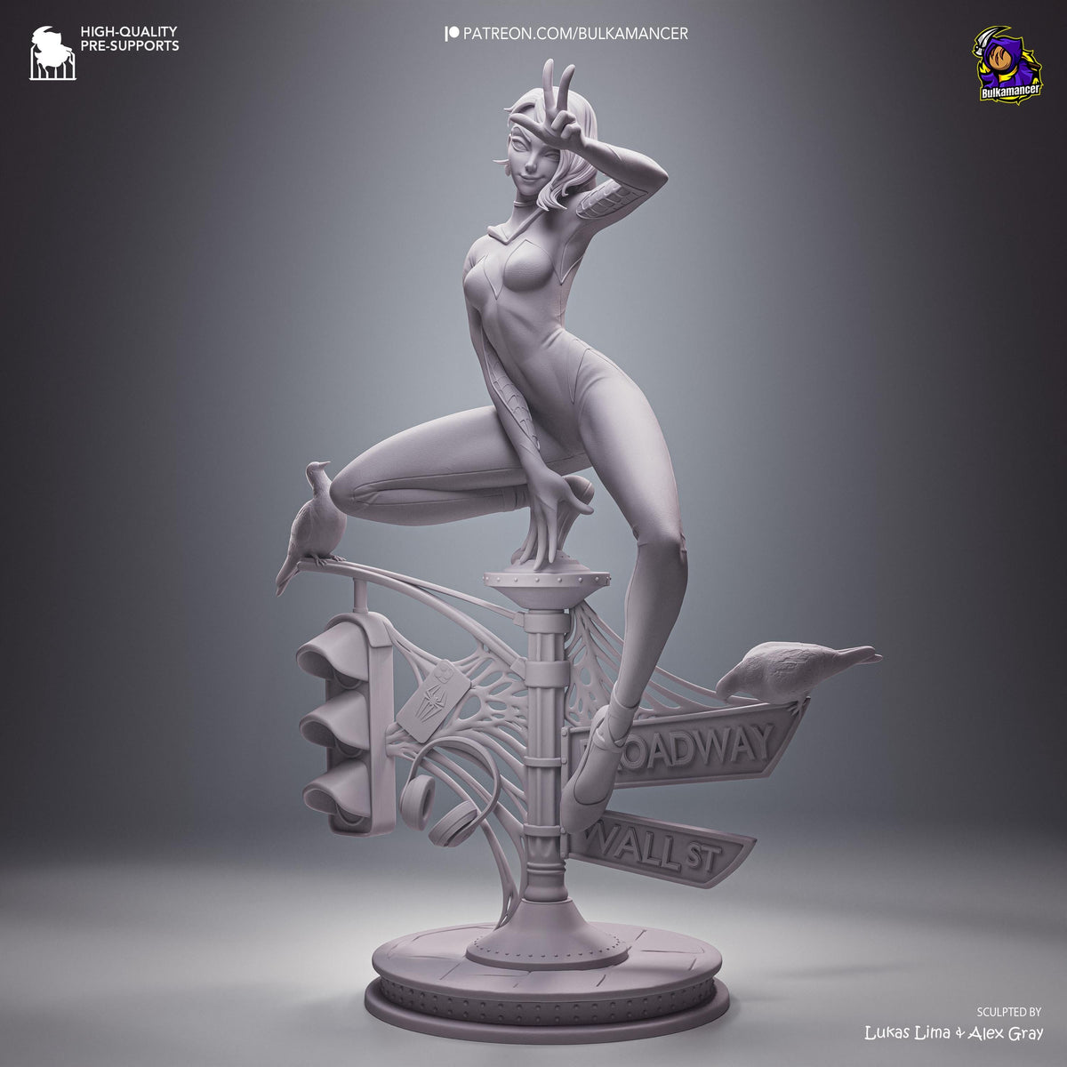 Blonde Street-Sign Acrobat Heroine | Resin Garage Kit | Unpainted Figure