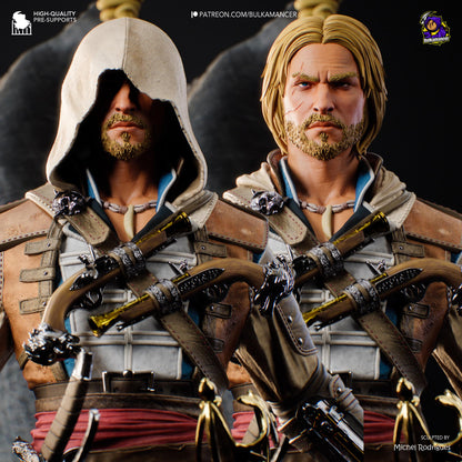 Hooded Pirate Blade Raider | Resin Garage Kit | Unpainted Figure