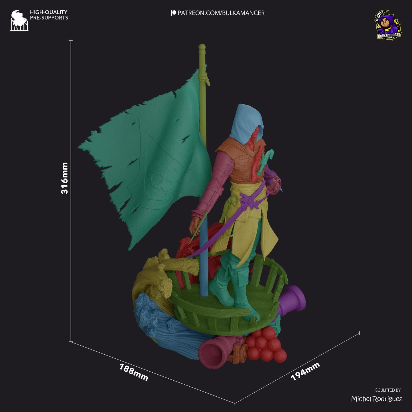 Hooded Pirate Blade Raider | Resin Garage Kit | Unpainted Figure