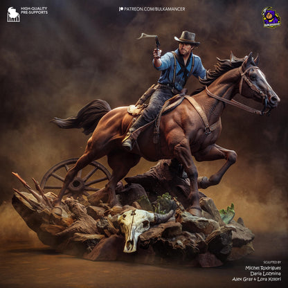 Mounted Frontier Gunslinger | Resin Garage Kit | Unpainted Figure