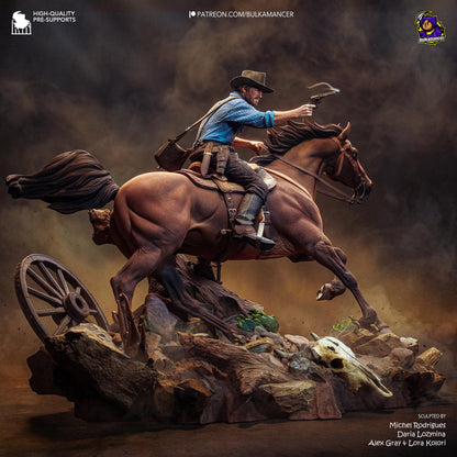 Mounted Frontier Gunslinger | Resin Garage Kit | Unpainted Figure