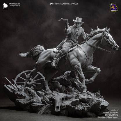 Mounted Frontier Gunslinger | Resin Garage Kit | Unpainted Figure
