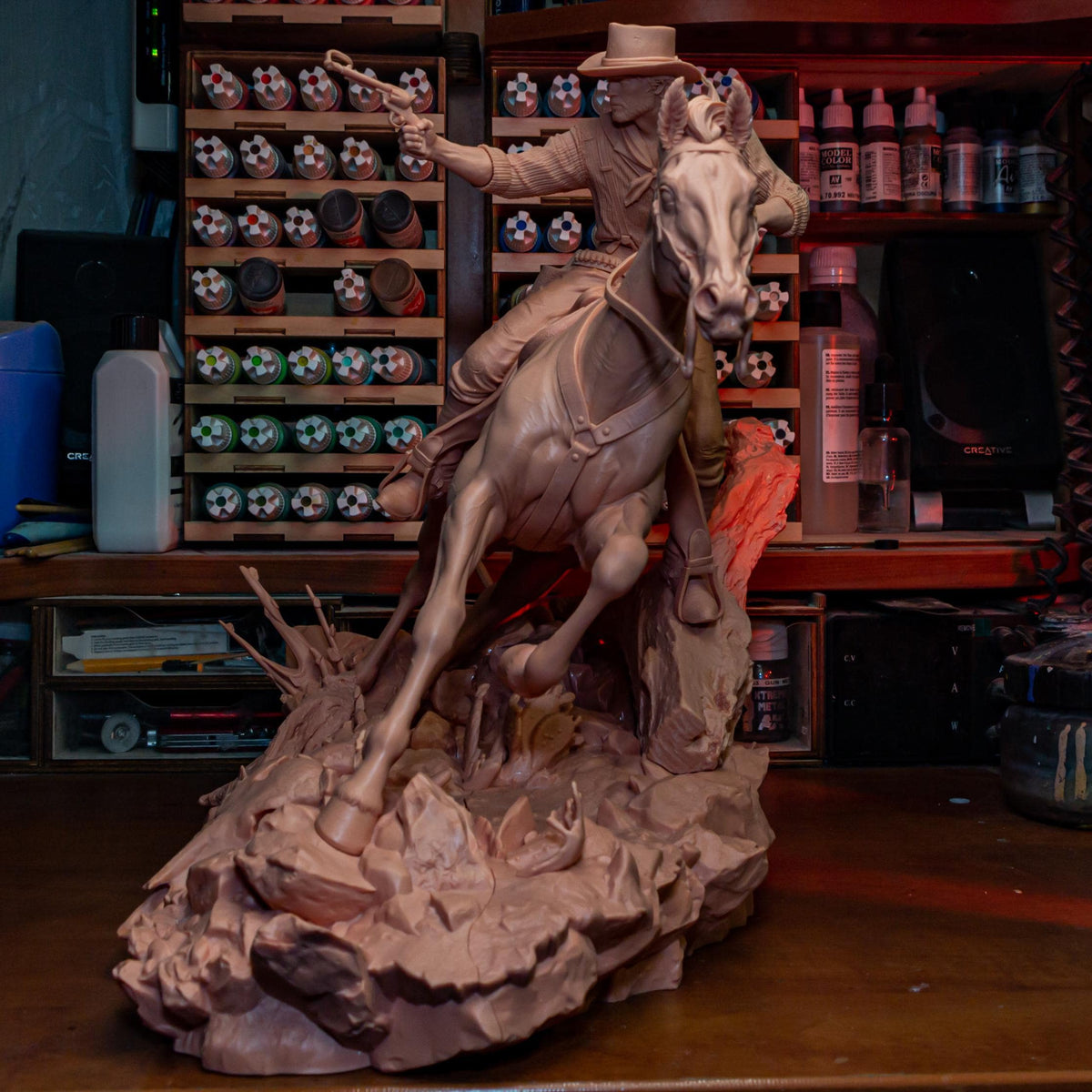 Mounted Frontier Gunslinger | Resin Garage Kit | Unpainted Figure