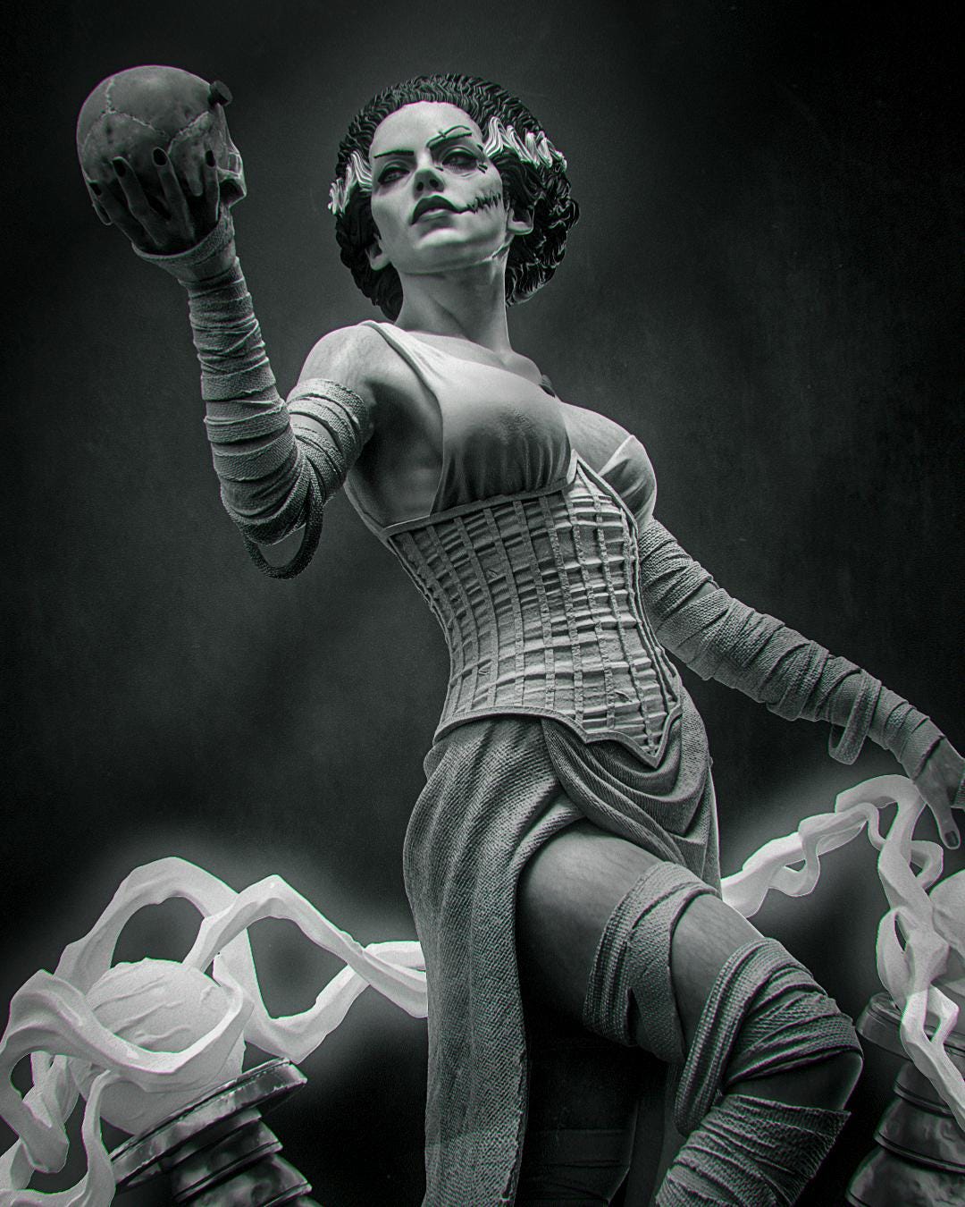 Reanimated Gothic Lab Bride | Resin Garage Kit | Unpainted Figure
