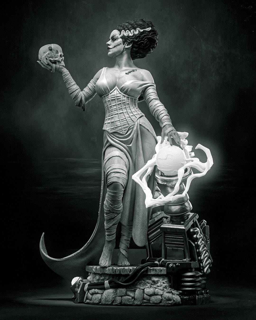 Reanimated Gothic Lab Bride | Resin Garage Kit | Unpainted Figure